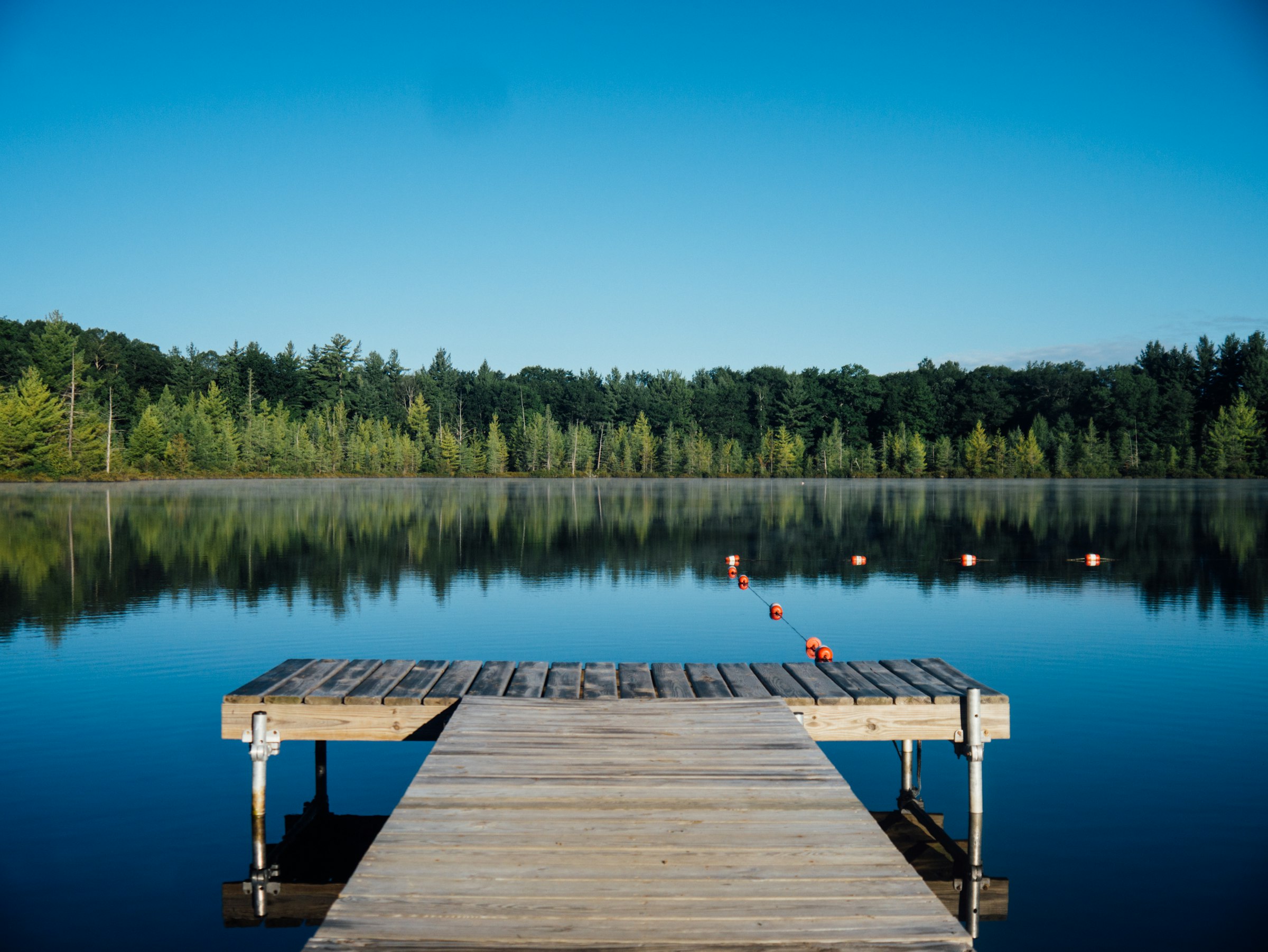 Still water surface in soft light