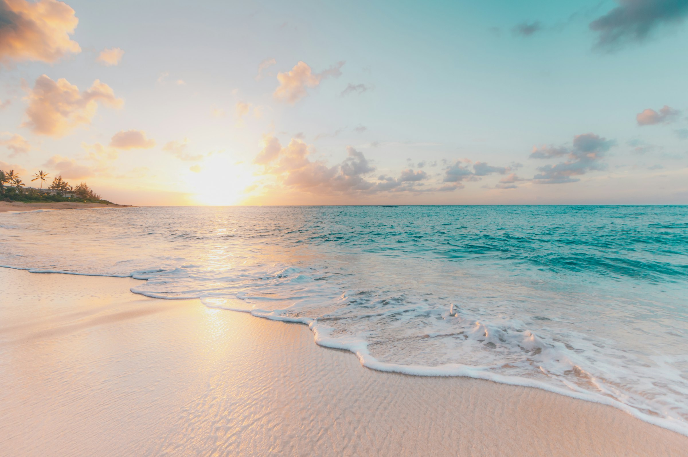 Calm shoreline at soft light